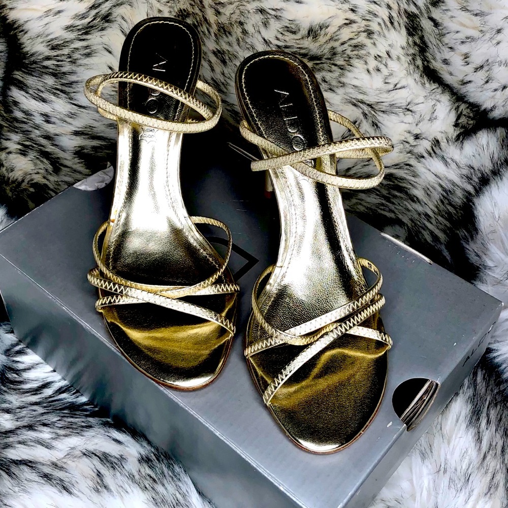 Aldo Gold Strappy Heels